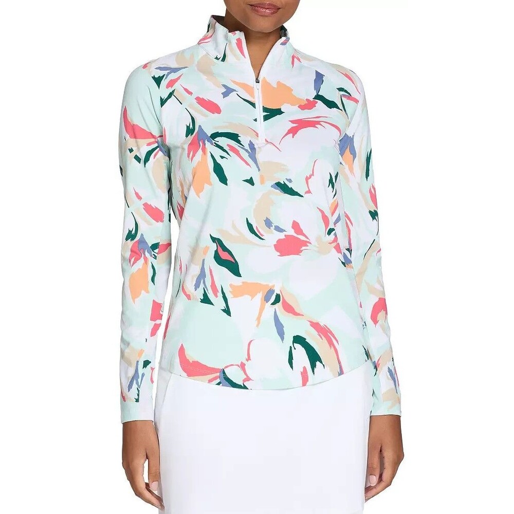 Walter Hagen Performance 11 Floral 1/4 Zip Pullover NWT Size XS UPF 50+